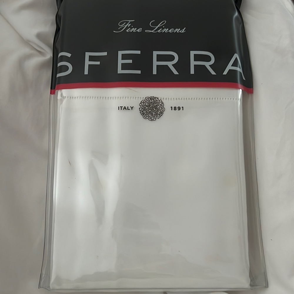 SFERRA KING WHITE PILLOW CASE PAIR 22x42 BRAND NEW NEVER OPENED